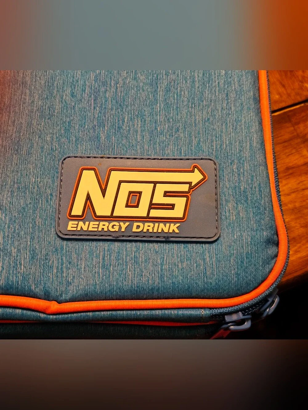 NOS Energy Rare Blue Orange Hand Held Gaming Console Dual Zippered Storage Case